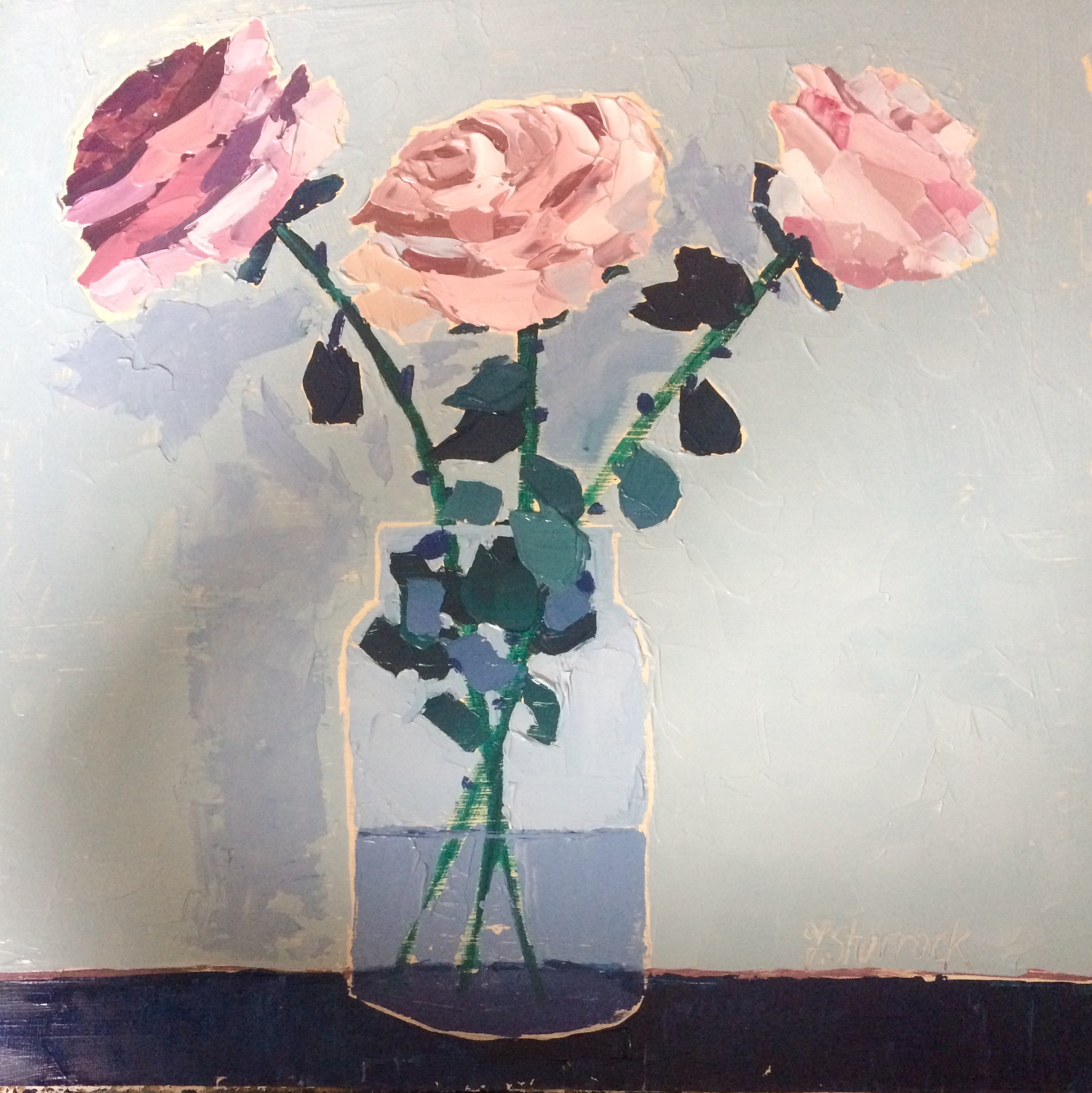 'Three Pink Roses' by artist Fiona Sturrock